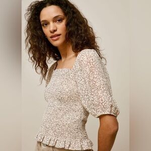 Whistles sketched floral top sz 12